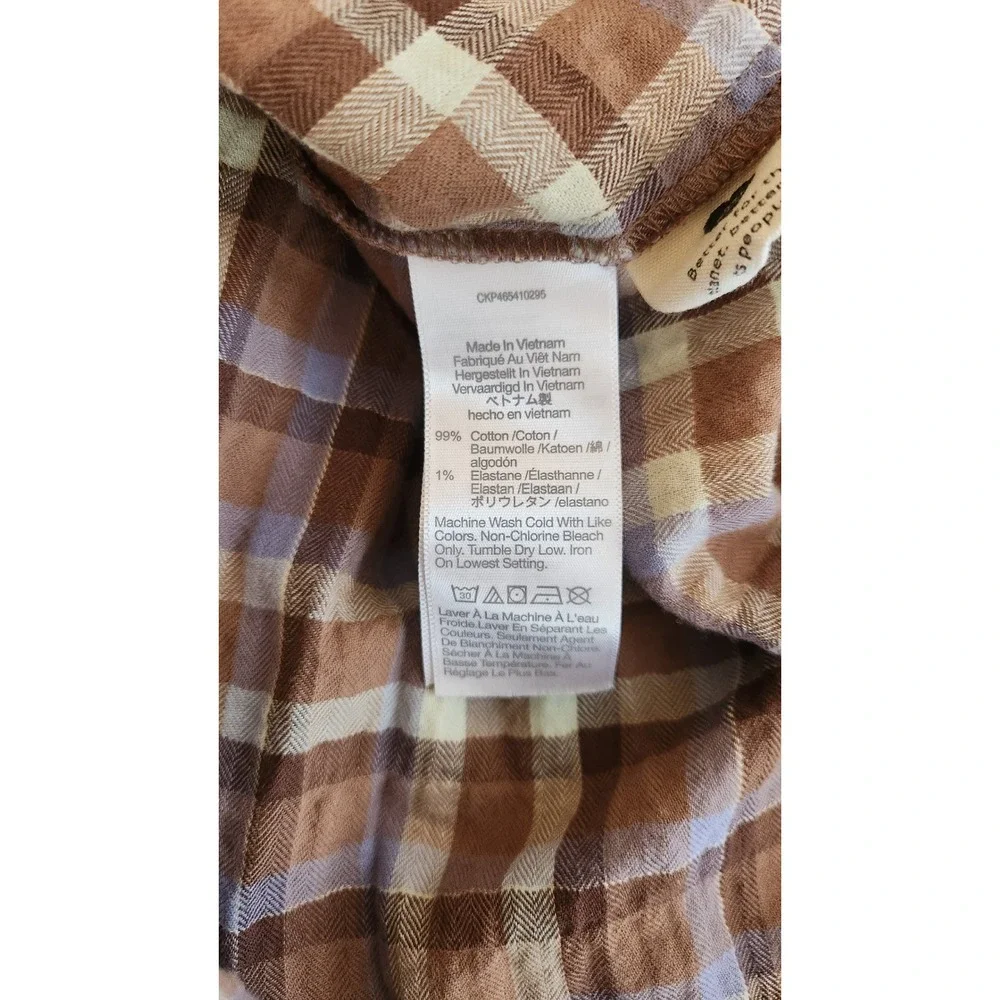 Madewell Brown Plaid Long Sleeve Midi Dress - Picture 8 of 8